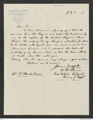 Nachlass Franz Steindachner, Brief von W. F. Hume an Franz Steindachner (03.07.1907), Inv.Nr. 245.01, Seite 1